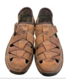 Timberland Sandals Mens 8.5 M Fisherman Brown Leather Hook & Loop Casual 79515