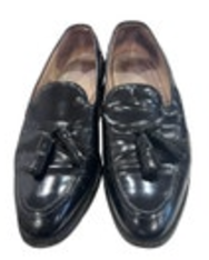 Johnston Murphy Loafers Black Leather Tassel Slip On Shoes Size 8.5M