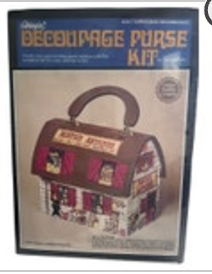 Vintage NOS Cunningham Auntie’s Antiques Decoupage Purse Kit Sealed