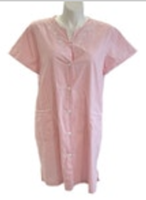 Miss Elaine Size 2X Cotton Check Short Sleeve Snap Front Robe Pink Granny Core
