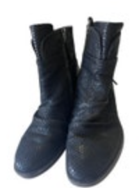 OTBT Boots Womens 8 M Yokel Shoes Black Leather Snakeskin Zipper Ankle Casual