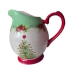 Pioneer Woman Christmas Holiday Cheer Garland 9" Stoneware Pitcher