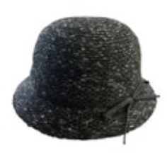 Women's Black Gray Cloche Hat Indigo Soul One Size EUC