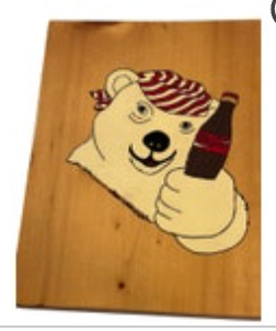 Coke Coca Cola Polar Bear Wall Art Wood Collectible Unique Hand Made 9x12