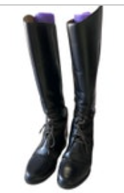 Amazonas Black Leather Lace Pull On Equestrian Riding Boots Size 7 R