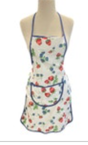 Vallesusa Strawberry Kitchen Apron Adult One Size 100% cotton Made In Italy