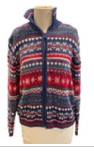 Tiara International Women's Vintage Holiday Winter Cardigan Sweater Size M