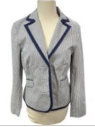 NWT Boden Single Breasted Three Button Classic Blazer Pinstripe Blue Jacket 8