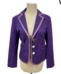 NWT Boden Single Breasted Three Button Classic Blazer Purple Willy Wonka Jacket