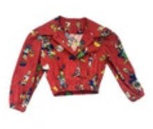 Vintage Children’s Jacket Handmade Red Clown Whimsical 70’s Homemade