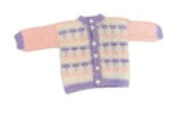 Vintage Handmade Pastel Baby Sweater Cardigan Striped Button