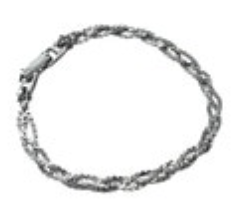 Vintage Napier Silver Tone Braided Chain Bracelet Serpentine EUC 7”
