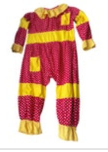 Vintage Homemade Handmade Kids Clown Costume Polka Dots Red Yellow