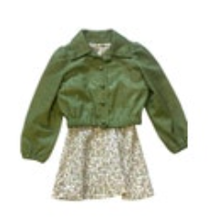 Vintage Girls Handmade Dress Jacket Set Floral Flowers Spring Homemade Cottage I