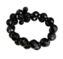 Black Stretch Bead Bracelet Faceted Cuff Jewelry