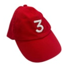 Chance The Rapper 3 Red Adjustable Baseball Cap Hat EUC