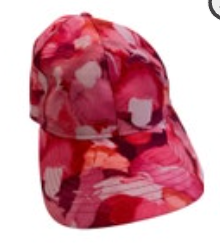 Athleta Pink Abstract Watercolor Adjustable Ball Cap Hat Microfiber EUC Kinetic