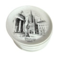 Set Of 6 Kaiser Germany Porcelain Coasters Wiesbaden Black & White