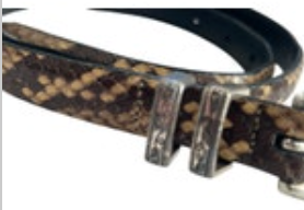 Beautiful Brighton Belt C3618 Snakeskin Print Skinny Belt Ladies Size M 30