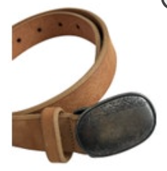 Vintage Eddie Bauer Leather Belt Womens M Tan Silver Oval Prong Buckle