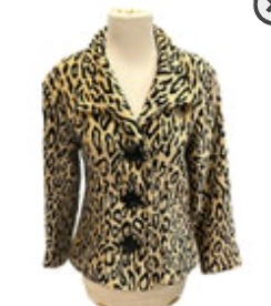 Vtg Painted Pony Tapestry Jacket M Leopard Animal Print Diamond Shape Buttons