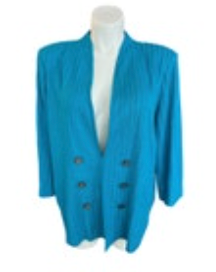 MISOOK Plus Size 3/4-sleeve Teal 6-Button Cardigan Jacket NWT