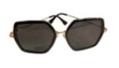 Vintage Retro Sunglasses Black Gold Frame Big Frame Jackie O