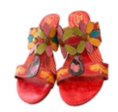 L'Artiste By Spring Step Papaya Sandals US 8.5 EU 39 Floral Excellent Condition