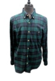 Vineyard Vines Mens Medium Green Blue Flannel Plaid Shirt Classic Fit