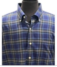 Peter Millar Shirt Mens XL Blue Plaid Long Sleeve Button Up Soft Cotton
