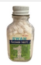 Vintage Swan Saccharin Tablets Full Bottle 100ct One Grain Prop