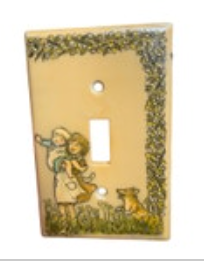 Vintage Illustrated Switch Plate Cover Girl Boy Dog Fox Floral Wall Plate Toggle