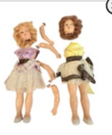Two Vintage Hard Plastic Dolls for Parts or Restoration Sleepy Eyes Working