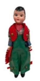 1940s Hand Painted plastic Doll Cowboy Chaps Sleepy Eyes