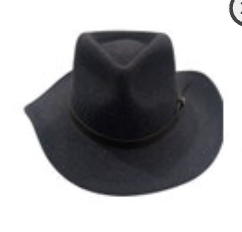 SCALA 100% Wool Felt Western Hat Medium Gray Leather Band Metal Logo