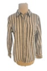 LOLA RIVER STRIPE Button Down SHIRT size XS Blue White