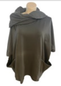Tina Stephens Cotton Cowl Neck Wrap Jacket One Size Gray Lagenlook