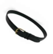 Black Mens Leather Dress Belt Brass Buckle - Size 37