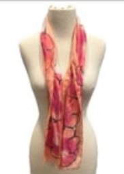 Vintage Carméléon Montreal Pink Orange Floral Scarf