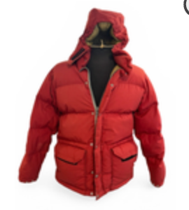 Vintage North Face M Red Made In USA Goose Down Mens Hooded Puffer Jacket Parka