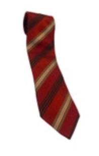 Ermenegildo Zegna Red Striped Woven Jacquard Silk Blend Tie Necktie Made Italy