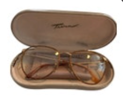 VTG Tura Gold Aviator MOD 258 Orange Accents Eyeglasses 58[]17 143 Frame Metal