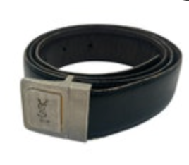 YSL Saint Laurent Vintage Reversible Brown Black Leather Belt Size 34