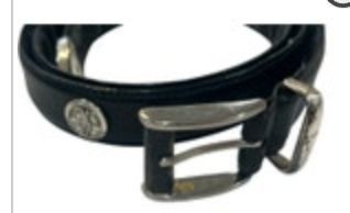 Vtg 90s Black Leather Silvertone Golf Preppy Classic PGA Size 44 READ