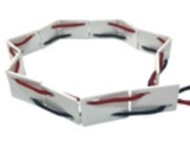 Mod Plastic Link Belt Women Red White Blue MCM Retro USA 60s 70s Tie