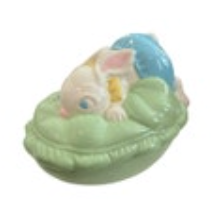 Vintage Handmade Ceramic Mold Bunny Egg Easter Lidded Dish Spring ‘79