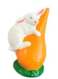 Vintage Handmade Ceramic Mold Easter Bunny Carrot Figurine Figure 1978 Statue