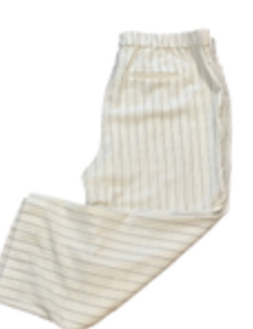 Chicos Pants Women's 3 Size 16 Ivory Stripe Rayon Summer Causal Pull On Crop