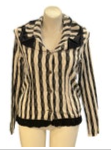 Angel Apparel Black White 90s Retro XL Wide Neck Crinkle Nylon Stretch Jacket