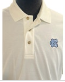 UNC Tar Heels Carolina White M Vantage Apparel Golf Polo Shirt NCAA Collegiate